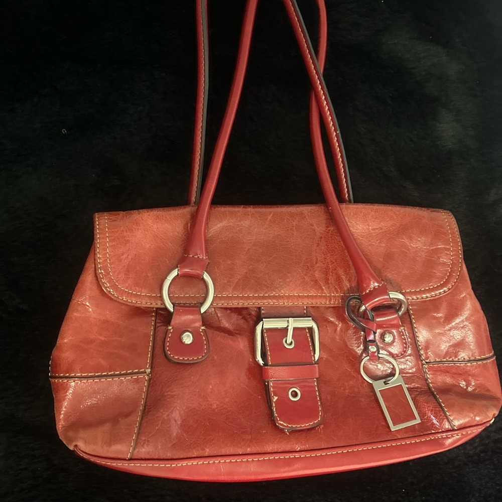 Elegant Red Leather Women's Bag